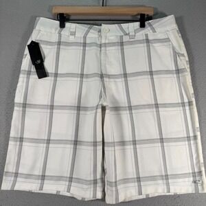 O'Neill Coronado Chino Short Men 38 White Plaid Flat Front Skate Casual Outdoors